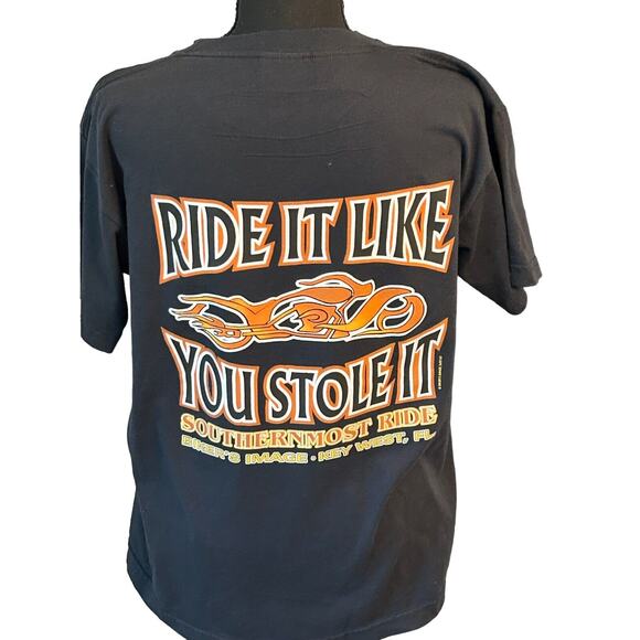 Ride It Like You Stole Black Men’s Med T-shirt Southernmost Ride Key West, FL - Picture 2 of 5